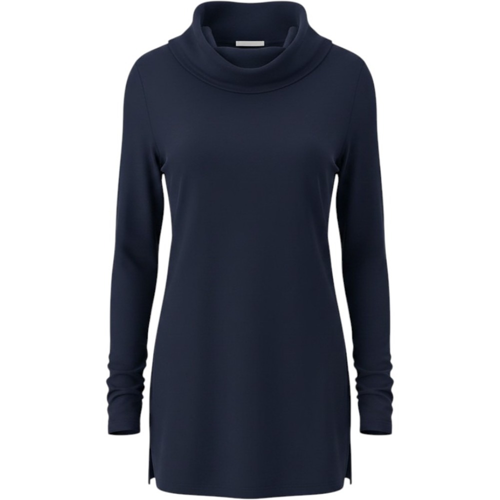 Chico's Zenergy Dark Blue Cowl Neck Top size 4